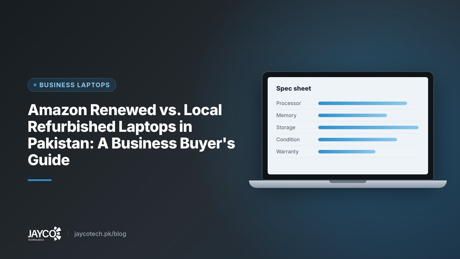 Amazon Renewed vs. Local Refurbished Laptops in Pakistan: A Business Buyer's Guide