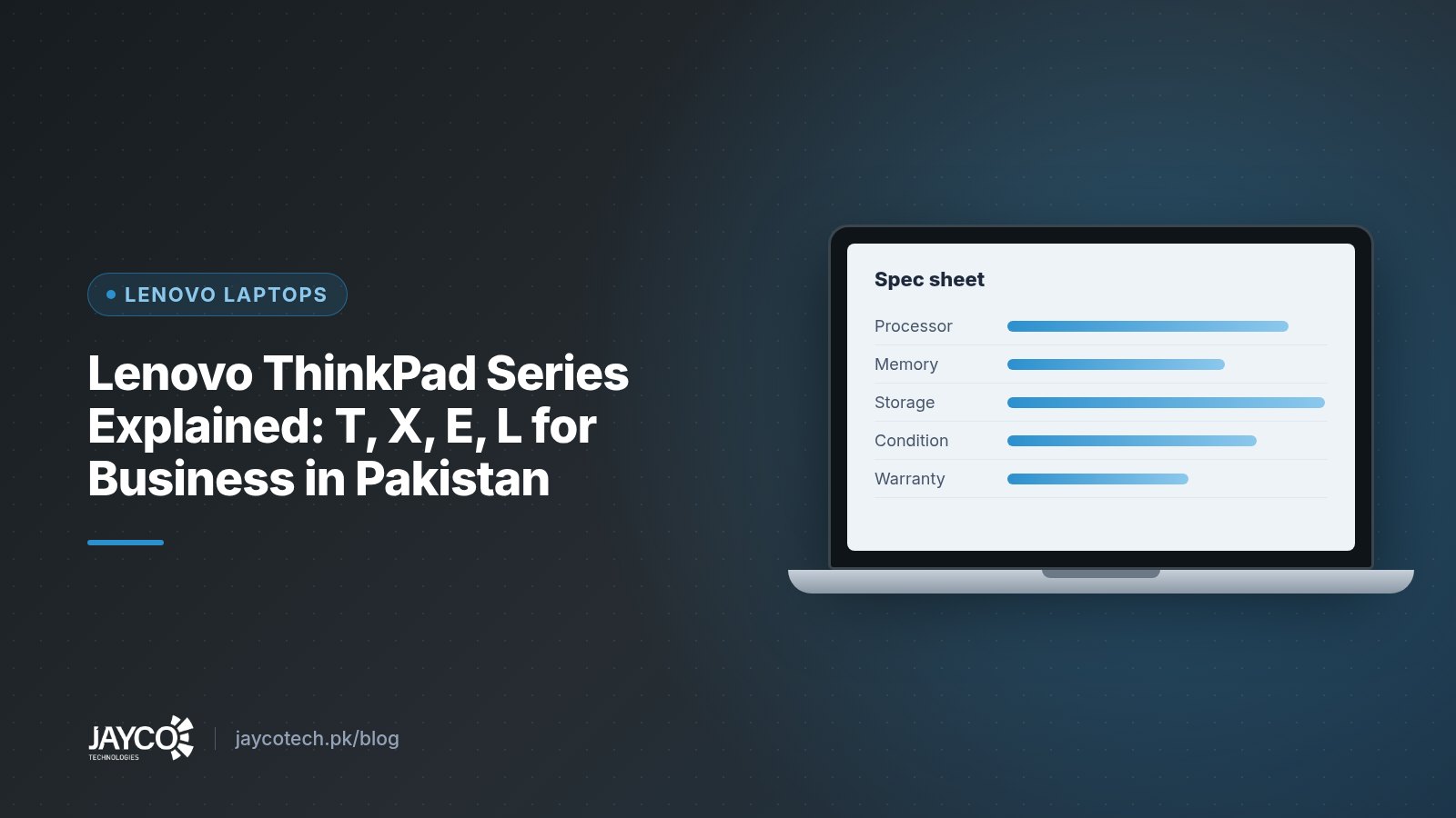 Lenovo ThinkPad Series Explained: T, X, E, L for Business in Pakistan