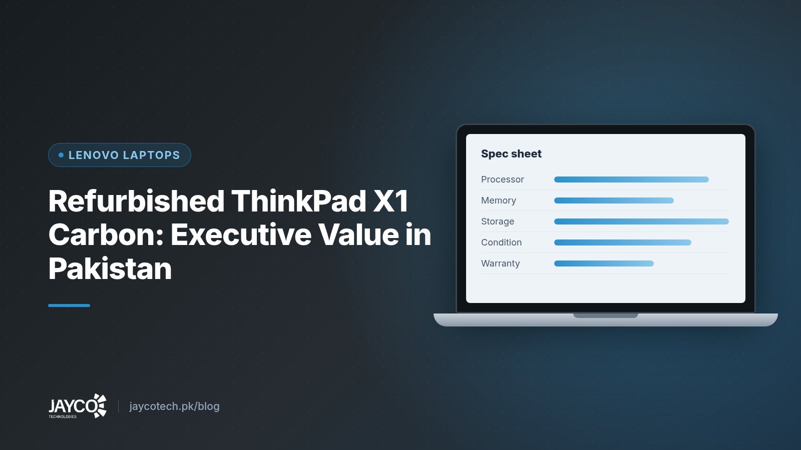 Refurbished ThinkPad X1 Carbon: Executive Value in Pakistan