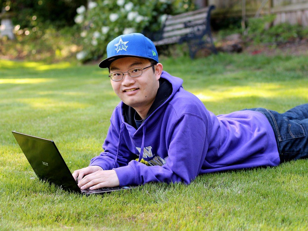 Guy Relaxing with Laptop